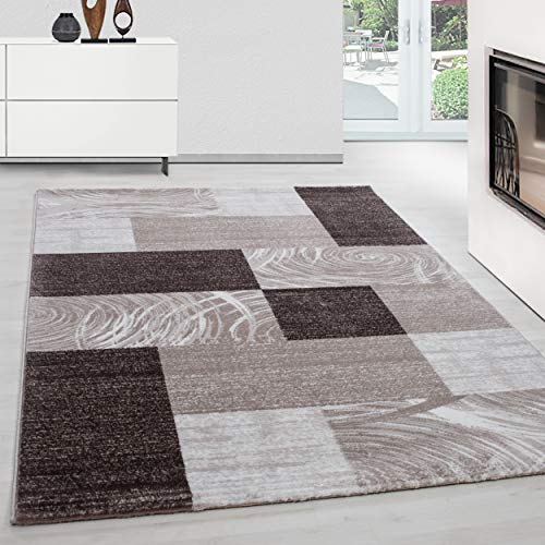 Teppium Moderner Kurzflor Teppich Läufer Flur 80 x 150 cm Braun - Teppich Waschbar, Abstrakt Kariert Design, Pflegeleicht und Weich - Ideal als Bettvorleger im Schlafzimmer und Küchenläufer Teppium Moderner Kurzflor Teppich Läufer Flur 80 x 150 cm Braun - Teppich Waschbar, Abstrakt Kariert Design, Pflegeleicht und Weich - Ideal als Bettvorleger im Schlafzimmer und Küchenläufer von Teppium