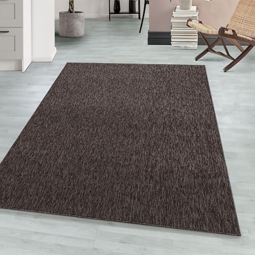 Teppium Moderner Kurzflor Teppich Läufer Flur 80 x 150 cm Braun - Waschbarer Teppich Meliert, Flauschig und Weich - Ideal als Bettvorleger im Schlafzimmer, Küchenläufer oder Wohnzimmerteppich von Teppium