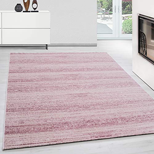 Teppium Moderner Kurzflor Teppich Wohnzimmer 160x230 cm Pink - Flauschiger Teppich Waschbar, Einfarbig, Pflegeleicht, Weich - Ideal für Schlafzimmer, Esszimer und als Küchenteppich von Teppium