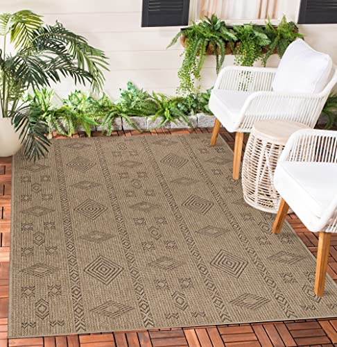 Teppium Outdoor Teppich Wetterfest 80 x 150 cm Natur Sisal und Jute Optik - Küchenläufer Waschbar rutschfest, Wasserfest, Boho Design, Pflegeleicht - Ideal für Balkon, Terassen, Garten, Camping Teppium Outdoor Teppich Wetterfest 80 x 150 cm Natur Sisal und Jute Optik - Küchenläufer Waschbar rutschfest, Wasserfest, Boho Design, Pflegeleicht - Ideal für Balkon, Terassen, Garten, Camping von Teppium