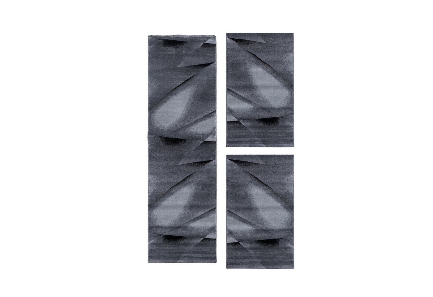 Teppium Teppich Abstrakt Design, Rechteckig, Höhe: 12 mm, Schlafzimmer Teppich Bettumrandung Läufer Set 3 teilig Schwarz-2 Teppium Teppich Abstrakt Design, Rechteckig, Höhe: 12 mm, Schlafzimmer Teppich Bettumrandung Läufer Set 3 teilig Schwarz-2 von Teppium