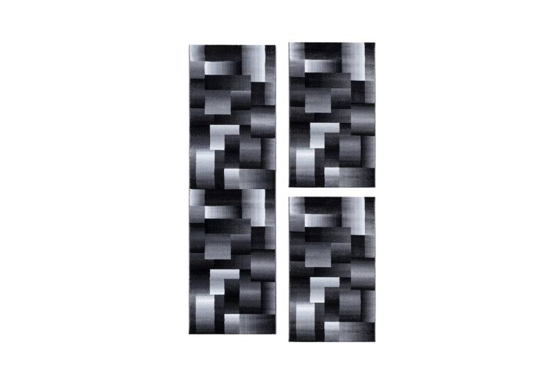 Teppium Teppich Abstrakt Kariert Design, Rechteckig, Höhe: 12 mm, Schlafzimmer Teppich Bettumrandung Läufer Set 3 teilig Schwarz-1 Teppium Teppich Abstrakt Kariert Design, Rechteckig, Höhe: 12 mm, Schlafzimmer Teppich Bettumrandung Läufer Set 3 teilig Schwarz-1 von Teppium