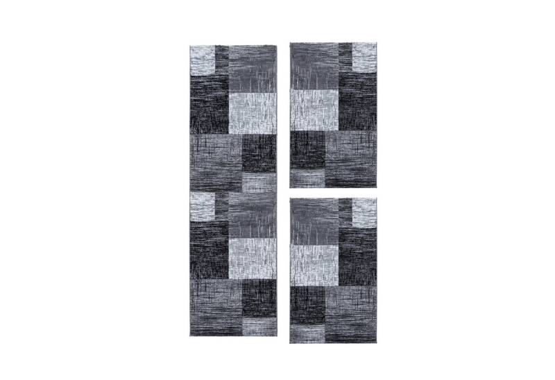 Teppium Teppich Abstrakt Kariert Design, Rechteckig, Höhe: 6 mm, Schlafzimmer Teppich Bettumrandung Läufer Set 3 teilig Schwarz-1 Teppium Teppich Abstrakt Kariert Design, Rechteckig, Höhe: 6 mm, Schlafzimmer Teppich Bettumrandung Läufer Set 3 teilig Schwarz-1 von Teppium