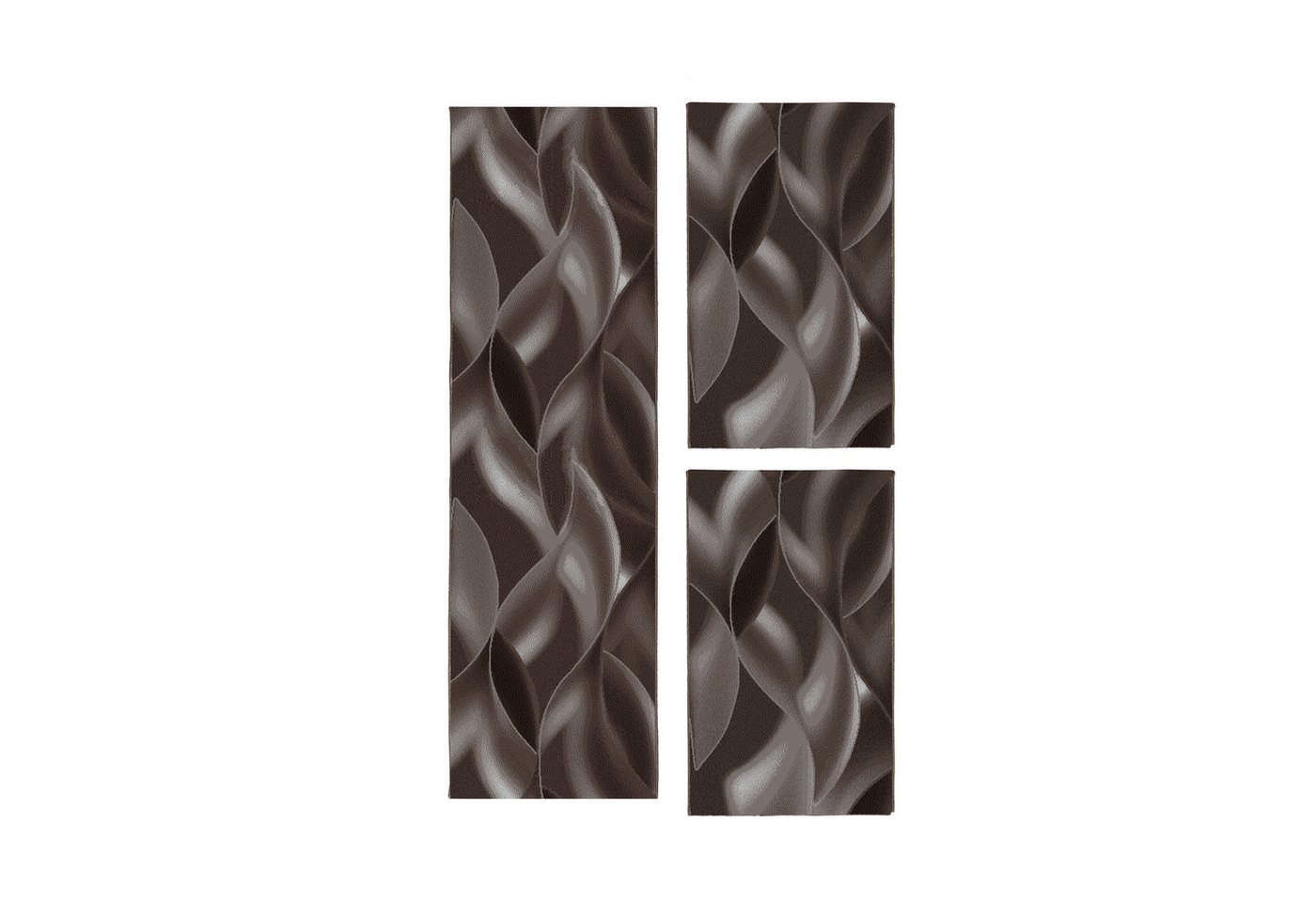 Teppium Teppich Abstrakt Wellen Design, Rechteckig, Höhe: 6 mm, Schlafzimmer Teppich Bettumrandung Läufer Set 3 teilig Braun Teppium Teppich Abstrakt Wellen Design, Rechteckig, Höhe: 6 mm, Schlafzimmer Teppich Bettumrandung Läufer Set 3 teilig Braun von Teppium