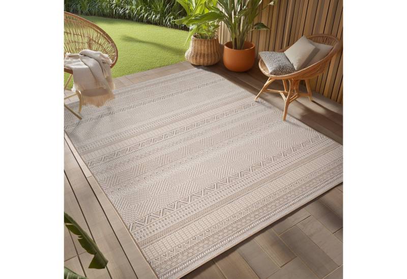 Teppium Teppich Ethno- und Tribal-Teppiche, Rechteckig, Höhe: 5 mm, Indoor Outdoor Teppich Wetterfest 3D Optik Wohnzimmer Küchen Terrasse von Teppium