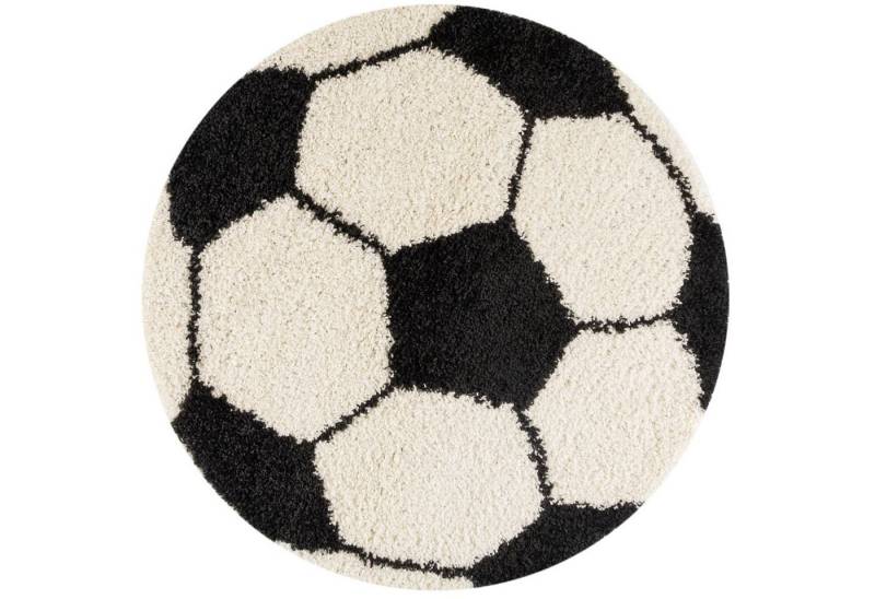 Teppium Teppich Fußball-Design, Rund, Höhe: 30 mm, Kinder Teppich Fußball-Form Kinderzimmer versch.farben und größen von Teppium