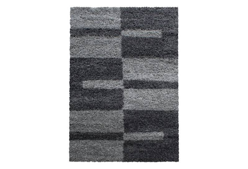 Teppium Teppich Kariert Design, Rechteckig, Höhe: 30 mm, Designer Teppich Modern Kariert Design Grau Shaggy Teppich Wohnzimmer Teppium Teppich Kariert Design, Rechteckig, Höhe: 30 mm, Designer Teppich Modern Kariert Design Grau Shaggy Teppich Wohnzimmer von Teppium