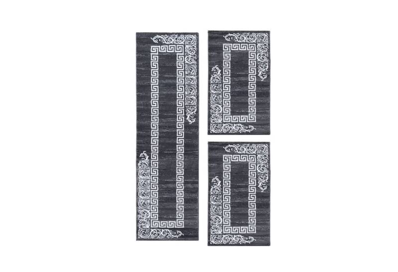 Teppium Teppich Mäander-Design, Rechteckig, Höhe: 12 mm, Schlafzimmer Teppich Bettumrandung Läufer Set 3 teilig Grau Teppium Teppich Mäander-Design, Rechteckig, Höhe: 12 mm, Schlafzimmer Teppich Bettumrandung Läufer Set 3 teilig Grau von Teppium