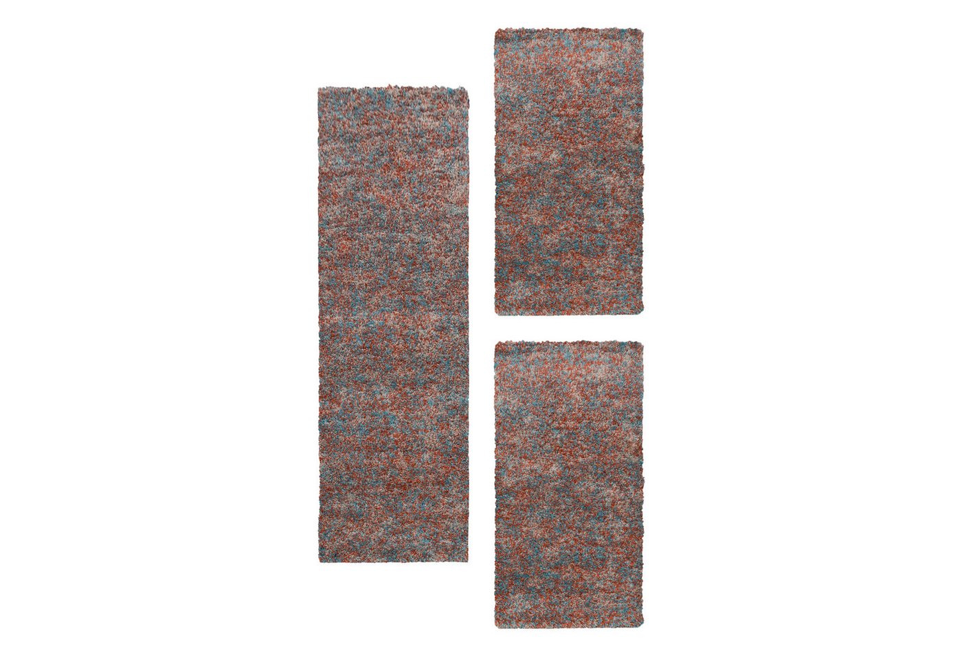 Teppium Teppich Meliert Design, Rechteckig, Höhe: 30 mm, Schlafzimmer Teppich Bettumrandung Läufer Set 3 teilig Terrakotta Teppium Teppich Meliert Design, Rechteckig, Höhe: 30 mm, Schlafzimmer Teppich Bettumrandung Läufer Set 3 teilig Terrakotta von Teppium