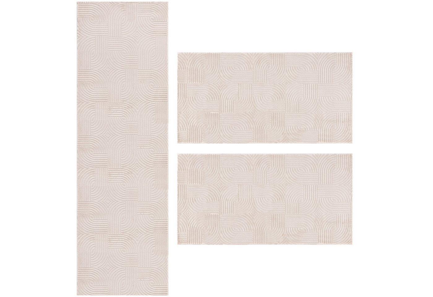 Teppium Teppich Skandinavisches Boho Muster, Rechteckig, Höhe: 12 mm, Schlafzimmer Teppich Bettumrandung Läufer Set 3 teilig Beige-2 Teppium Teppich Skandinavisches Boho Muster, Rechteckig, Höhe: 12 mm, Schlafzimmer Teppich Bettumrandung Läufer Set 3 teilig Beige-2 von Teppium