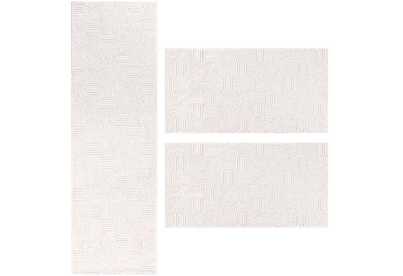 Teppium Teppich Skandinavisches Boho Muster, Rechteckig, Höhe: 12 mm, Schlafzimmer Teppich Bettumrandung Läufer Set 3 teilig Creme-2 Teppium Teppich Skandinavisches Boho Muster, Rechteckig, Höhe: 12 mm, Schlafzimmer Teppich Bettumrandung Läufer Set 3 teilig Creme-2 von Teppium