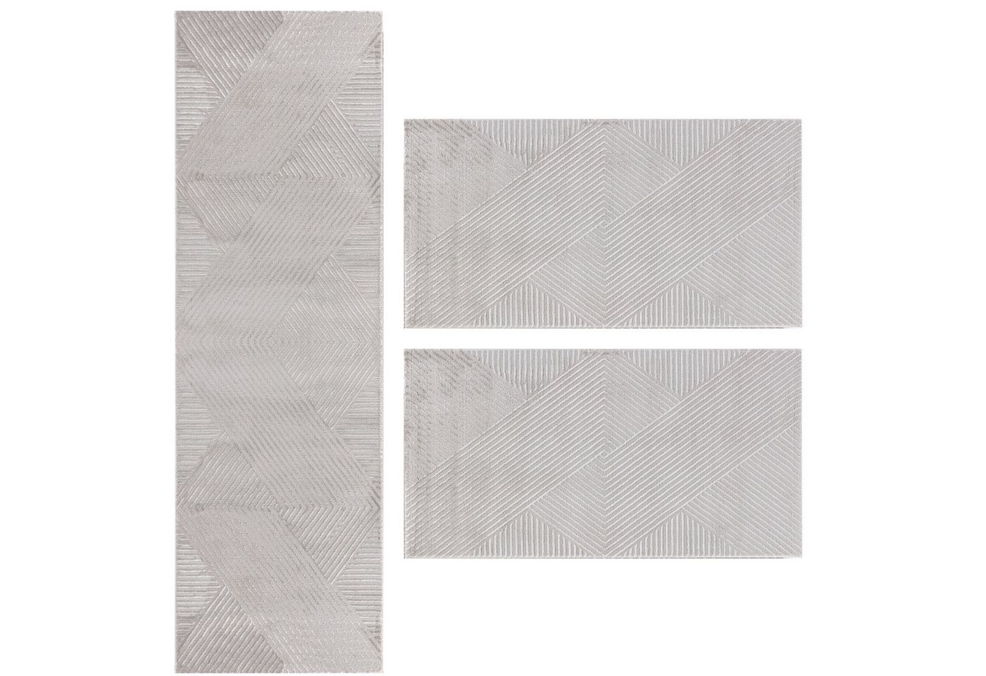 Teppium Teppich Skandinavisches Boho Muster, Rechteckig, Höhe: 12 mm, Schlafzimmer Teppich Bettumrandung Läufer Set 3 teilig Silber-5 Teppium Teppich Skandinavisches Boho Muster, Rechteckig, Höhe: 12 mm, Schlafzimmer Teppich Bettumrandung Läufer Set 3 teilig Silber-5 von Teppium