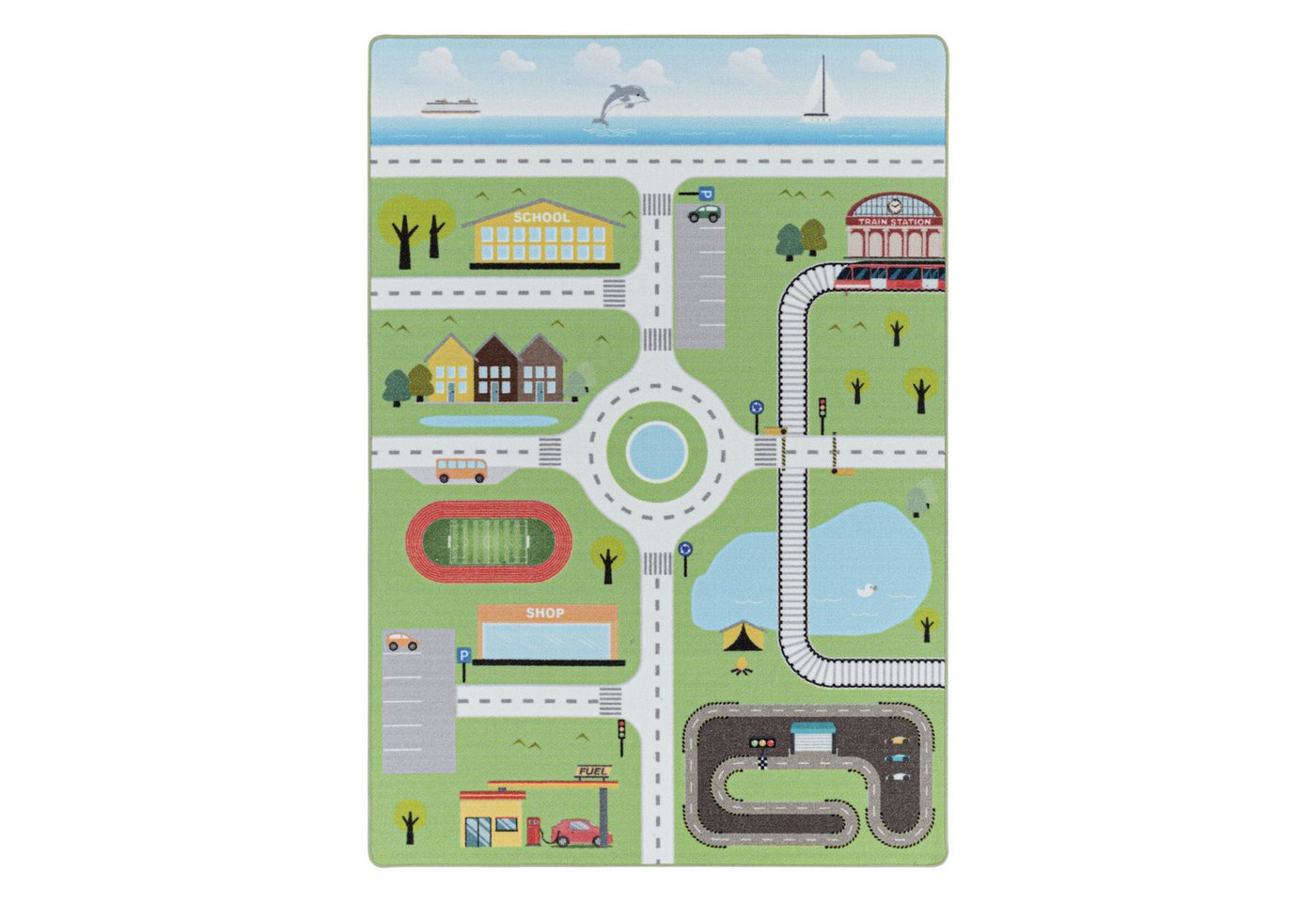 Teppium Teppich Straßenteppich, Rechteckig, Höhe: 7 mm, Kinderteppich Straßenteppich Teppich Kinderzimmer Rutschfest Waschbar Teppium Teppich Straßenteppich, Rechteckig, Höhe: 7 mm, Kinderteppich Straßenteppich Teppich Kinderzimmer Rutschfest Waschbar von Teppium