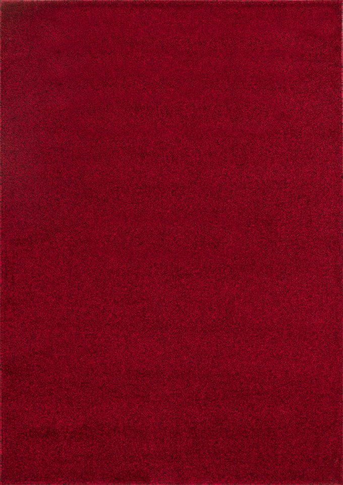 Teppium Teppich Unicolor - Einfarbig, Rechteckig, Höhe: 11 mm, Einfarbig Kurzflor Teppich Wohnzimmer Rot Modern Rücken aus Filz von Teppium