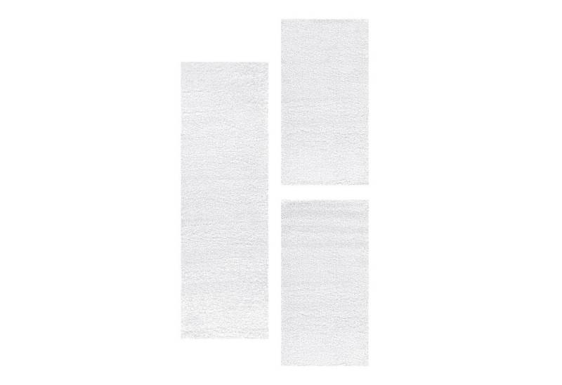 Teppium Teppich Unicolor - Einfarbig, Rechteckig, Höhe: 50 mm, Schlafzimmer Teppich Bettumrandung Läufer Set 3 teilig Weiß Teppium Teppich Unicolor - Einfarbig, Rechteckig, Höhe: 50 mm, Schlafzimmer Teppich Bettumrandung Läufer Set 3 teilig Weiß von Teppium