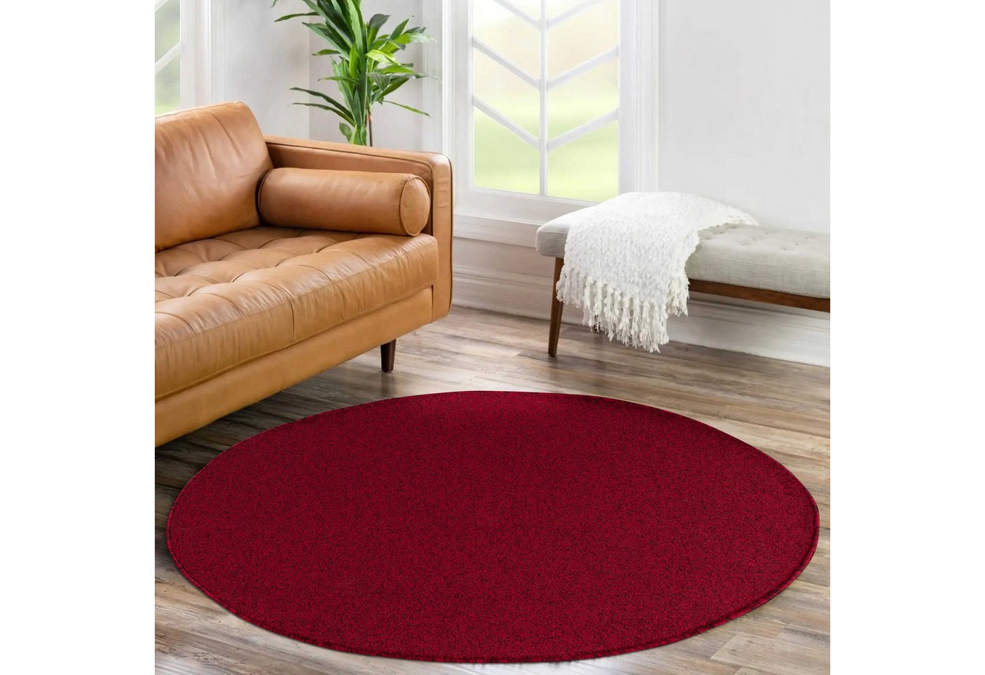 Teppium Teppich Unicolor - Einfarbig, Rund, Höhe: 11 mm, Einfarbig Kurzflor Runder Teppich Wohnzimmer Flauschig Weich Teppium Teppich Unicolor - Einfarbig, Rund, Höhe: 11 mm, Einfarbig Kurzflor Runder Teppich Wohnzimmer Flauschig Weich von Teppium