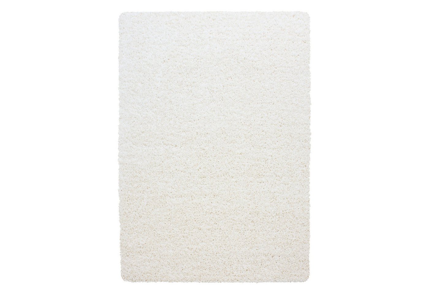 Teppium Teppich Unicolor - Einfarbig, Rund, Höhe: 50 mm, Teppich Creme Einfarbig Shaggy 50 mm Florhöhe Teppich Wohnzimmer von Teppium