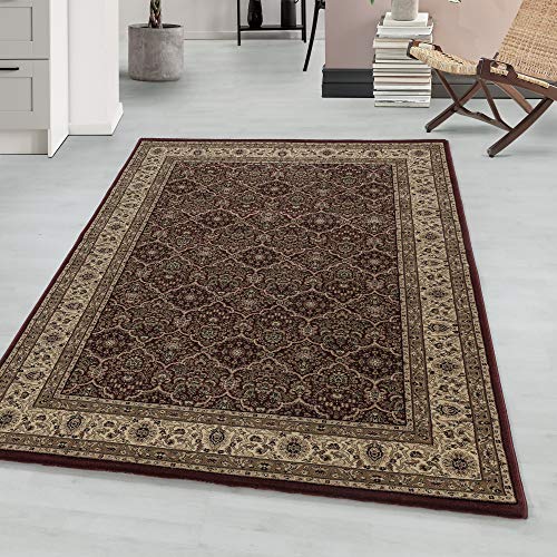 Wohnzimmerteppich Orient Design Kurzflor Schlafzimmer Esszimmer Küche Flur Teppich Pflegeleicht Weich & Flauschig Flauschiger Läufer Teppich in Farbe: Rot, Grösse: 80 x 150 cm von Teppium