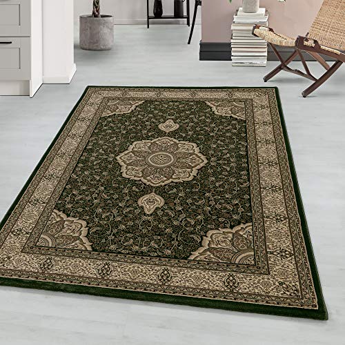 Wohnzimmerteppich Orient Design Kurzflor Schlafzimmer Esszimmer Küche Flur Teppich Pflegeleicht Weich & Flauschig Flauschiger Rechteckig Teppich in Farbe: Grün, Grösse: 200 x 290 cm von Teppium