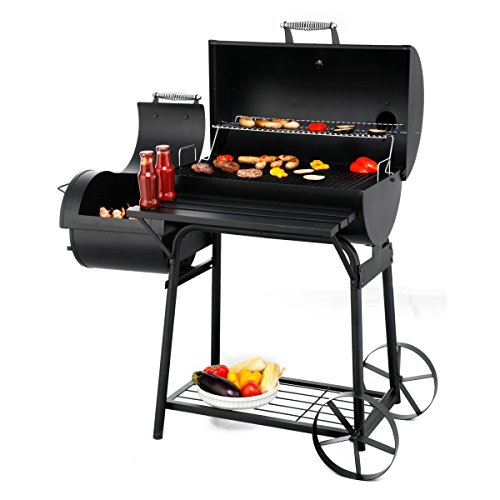 tepro Smoker Biloxi (Holzkohle-Grillwagen mit Rollen) zum Räuchern, BBQ, Grillen, Neben- und Hauptkammer mit Belüftungsregler und Kamin, Thermometer, Maße ca. 126 x 63,5 x 126 cm von tepro