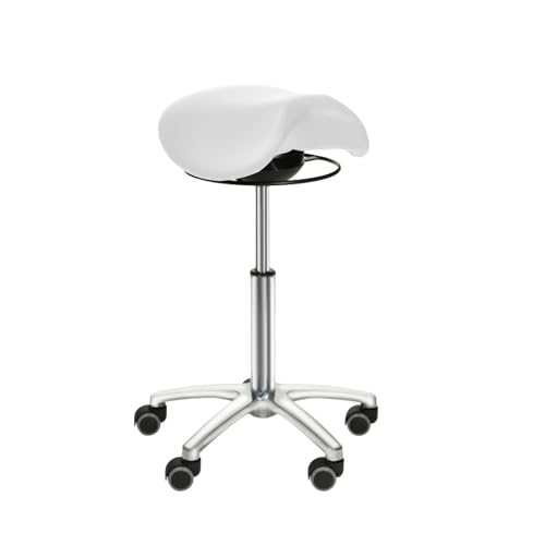 Teqler Sattelsitz-Hocker mit Schwing-Mechanismus weiß von Teqler