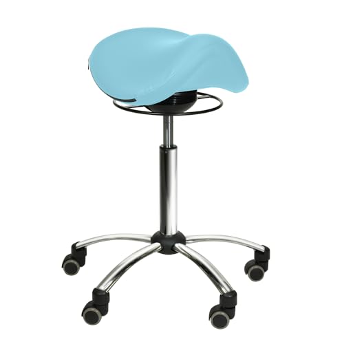 Teqler Comfort Sattelstuhl mit Schwenkmechanik hellblau von Teqler
