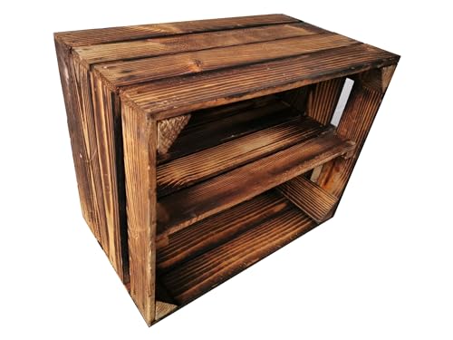 Alte geflammte Obstkisten/Holzkisten 50 x 40 x 30cm mit Zwischenboden LANG verarbeitet - Ideal für den Möbelbau - Tolle Set-Angebote von Teramico