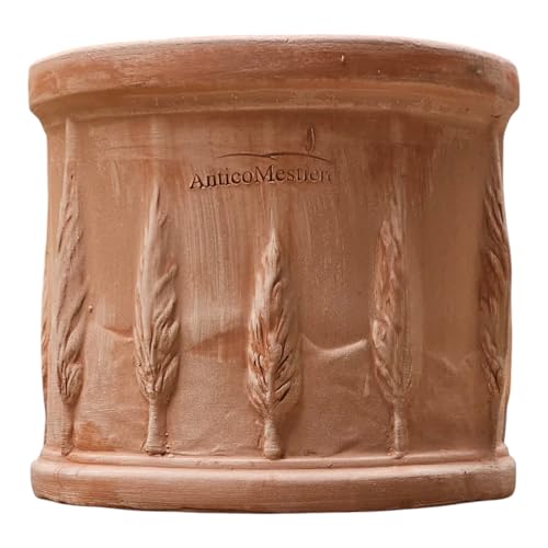 Blumentopf Terrakotta Pflanzgefäß Liscio Toscana limoni Toscana -Italienische Handarbeit- 25cm - 40cm ABSOLUT FROSTFEST Italienisches Terracotta (Cilindro Cipressi, 25cm) von Teramico