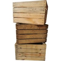 Obstkisten 3Er Set 50 X 40 30cm B-Ware Vintage Natur von Teramico
