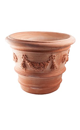 Pflanzgefäße Blumentöpfe Übertöpfe aus italienischem Terrakotta -Tolle Variationen- Absolut Frostfest (Festone, 42cm) von Teramico