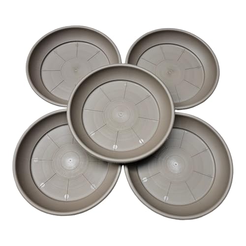Teramico 5X Wetterfeste Pflanzuntersetzer Blumentopfuntersetzer aus italienischem Kunststoff. Für Balkon, Terrasse & Garten in Terrakotta, Anthrazit, Taupe. (Taupe, 54cm) von Teramico