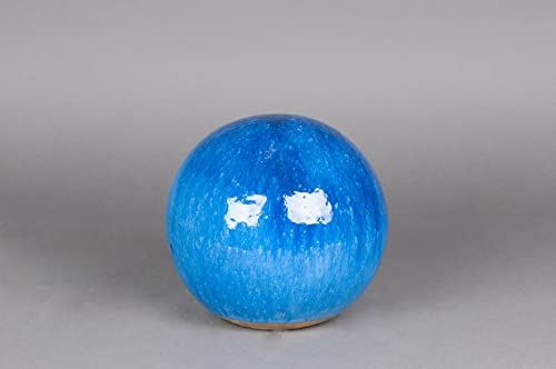 Teramico Dekokugel Gartenkugel aus Keramik 20cm hochwertig, frostfest und witterungsbeständig Ideal als Gartendeko (Blau) von Teramico