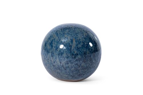 Teramico Dekokugel Gartenkugel glasiert -Blau, Grün, Anthrazit, Türkis, Aqua- sehr hochwertig frostfest und witterungsbeständig Steinzeug (3er Set 12cm, 16cm und 20cm, Falling Grey) von Teramico