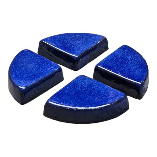 Teramico Kübelfüße/Unterlegscheiben für Blumentöpfe Pflanzgefäße anstatt Teller Frostfest Untersetzer Füße Dreieck Glasiert -Für runde und eckige Töpfe- (4er Blau) von Teramico