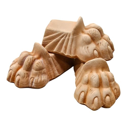 Teramico Kübelfüße/Unterlegscheiben für Blumentöpfe Pflanzgefäße anstatt Teller Frostfest Untersetzer Füße Löwen Tatzen Terrakotta Rechteckig (3, 12cm) von Teramico