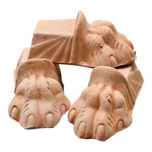 Teramico Kübelfüße/Unterlegscheiben für Blumentöpfe Pflanzgefäße anstatt Teller Frostfest Untersetzer Füße Löwen Tatzen Terrakotta Rechteckig (3, 15cm) von Teramico
