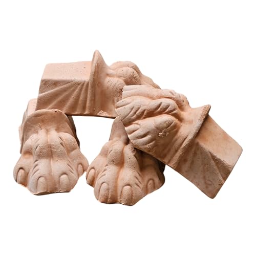 Teramico Kübelfüße/Unterlegscheiben für Blumentöpfe Pflanzgefäße anstatt Teller Frostfest Untersetzer Füße Löwen Tatzen Terrakotta Rechteckig (4, 15cm) von Teramico
