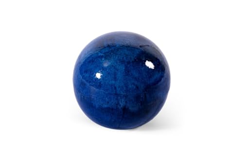 Teramico Kugel Dekokugel Gartenkugel Blau Keramik glasiert sehr hochwertig frostfest und witterungsbeständig (36cm, Blau) von Teramico