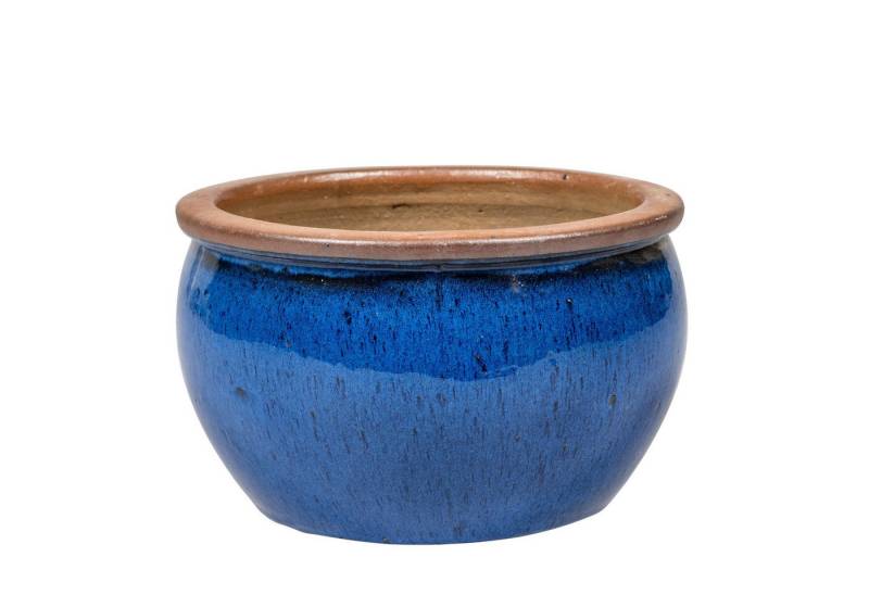 Teramico Pflanzkübel Blumentopf Pflanzgefäß Keramik Modell "Bavaria" 45cm Royal Blau, 100% Frostfest von Teramico