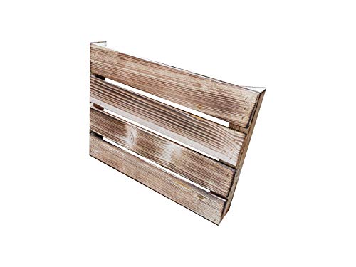 Teramico geflammte/braune Apfelkisten 50cm x 40cm x 30cm Set Angebote Holzkisten Weinkisten Obstkiste Kiste Box (Zwischenboden Kurz 40, 4) von Teramico