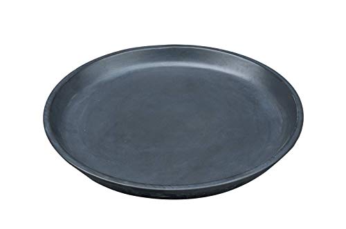 Vogeltränke/Teller/Untersetzer für Pflanzgefäße Blumentöpfe Blau Weiß Anthrazit glasiert aus Steinzeug 24cm - 42cm -frostfest- (42cm, Anthrazit) von Teramico