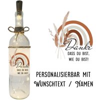 Flaschenlicht "Danke" - Lichtflasche, Dekoflasche Mit Led Beleuchtung von TerasworldDE