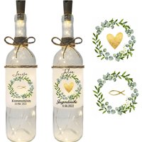 Flaschenlicht Dekolicht Geschenk Zur | Firmung| Konfirmation Jugendweihe Kommunion - Lichtflasche von TerasworldDE