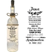 Flaschenlicht Dekolicht Geschenk Zur Firmung| Konfirmation | Jugendweihe Kommunion - Lichtflasche von TerasworldDE