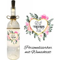 Flaschenlicht "Freundin" - Lichtflasche, Dekoflasche Mit Led Beleuchtung von TerasworldDE