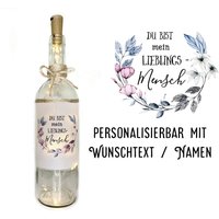 Flaschenlicht "Lieblingsmensch" - Lichtflasche Dekoflasche Mit Led Beleuchtung von TerasworldDE