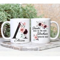 Tasse Danke | Hebamme Erzieherin Personalisiert Mit Buchstabe Namen Evtl. Wunschtext von TerasworldDE