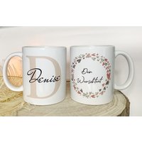 Tasse Personalisiert Mit Buchstabe Namen Wunschtext | Geschenk Für Frauen Oma Mama Lehrerin |Familie von TerasworldDE