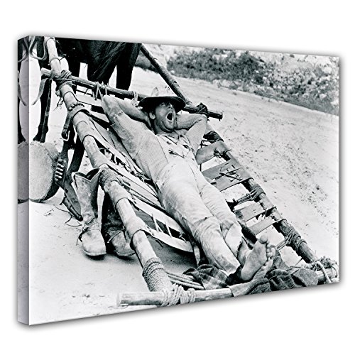 Terence Hill Bud Spencer - Die rechte und die Linke Hand des Teufels - Leinwand (120 x 80 cm) s/w von Terence Hill