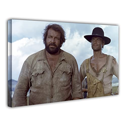 Terence Hill Bud Spencer Leinwand - Bambi und Trinita - Die rechte und die linke Hand des Teufels - Kunstdruck (80 x 60 cm) von Terence Hill